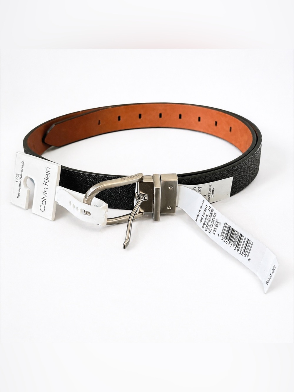 Calvin Klein Women's Embossed Casual Reversible Belt- Size L